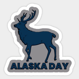 Alaska day moose Sticker